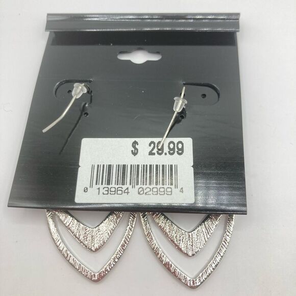 New Women’s Katheryn Kent Silver Sparkle Enamel Tear Drop Earrings - Picture 3 of 4